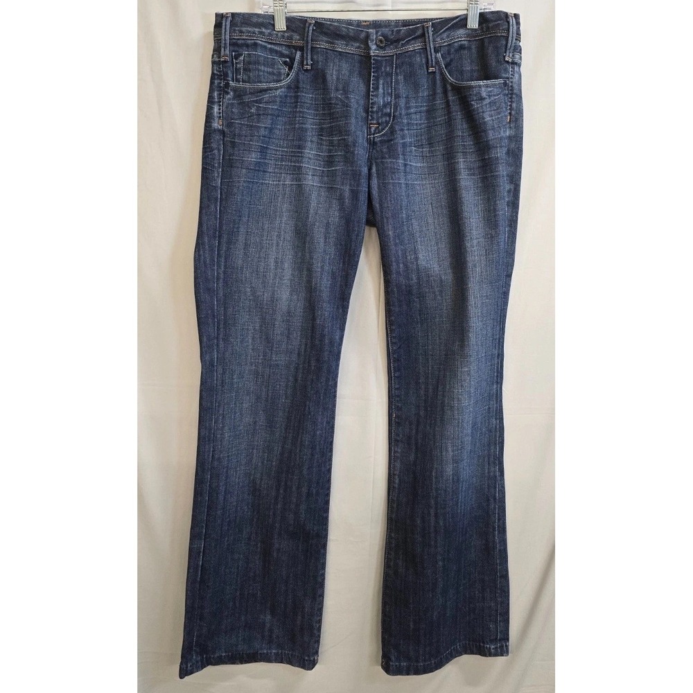 Vigoss Jeans Womens 13 Blue Denim Cotton Stretch 33.5" Inseam Dark Wash Pockets